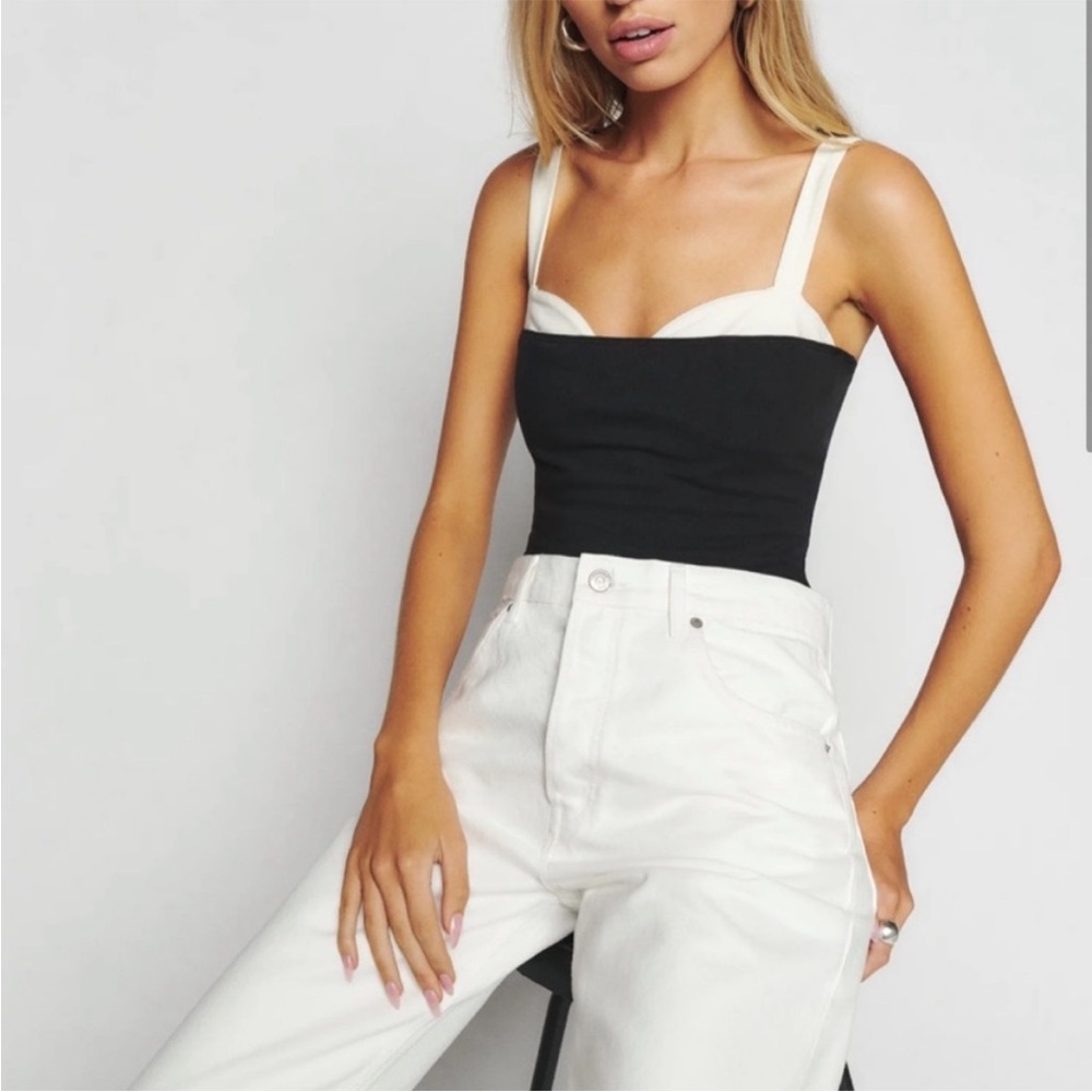 Reformation Black and White Tank Top